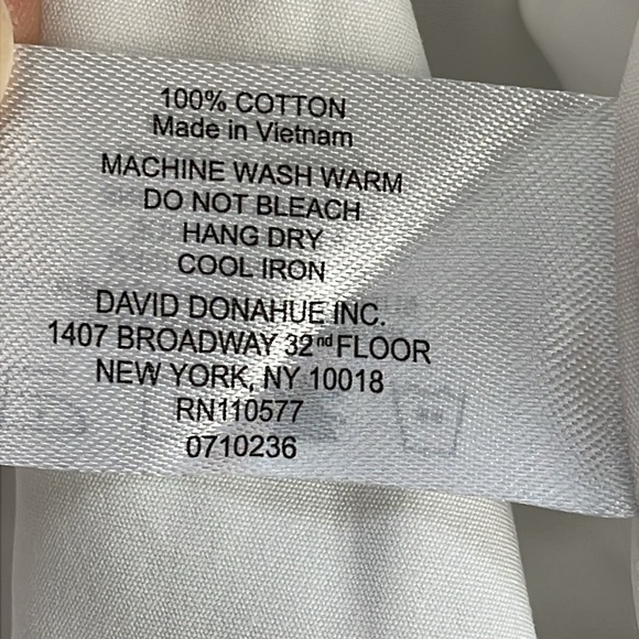 NWT David Donahue Trim Fit 18 Pleated Bib Front Formal Shirt White Sz 17.5 - Picture 13 of 13